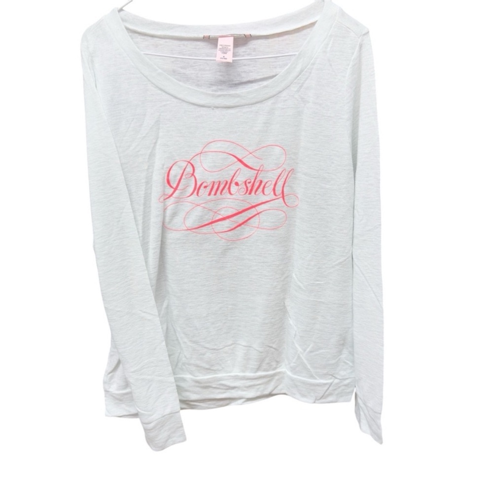 VICTORIA'S SECRET Thin Semi-Sheer Vintage BOMBSHELL Long Sleeve Tee Size Medium